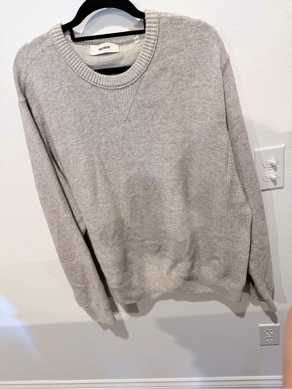 Buck Mason Men's Light Gray Crewneck Sweater